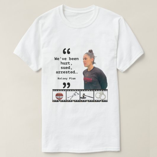 Las Vegas Aces' Kelsey Plum 2023 seizoen tegenspoe T-shirt (Design voorkant)