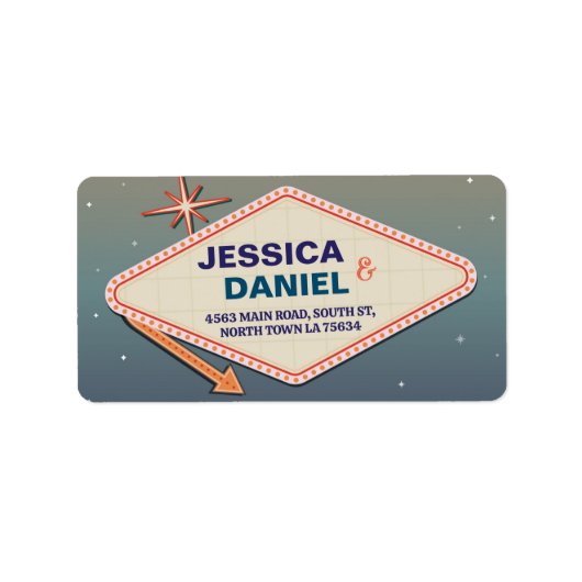 Las Vegas Adresetiketten Trouwcasino Etiket (Voorkant)