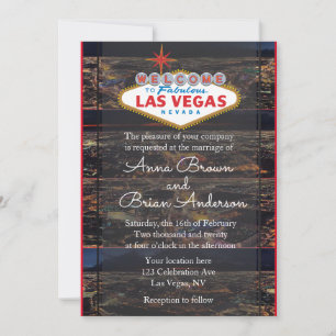 Las Vegas Aerial Uitzicht Wedding Invitation Kaart
