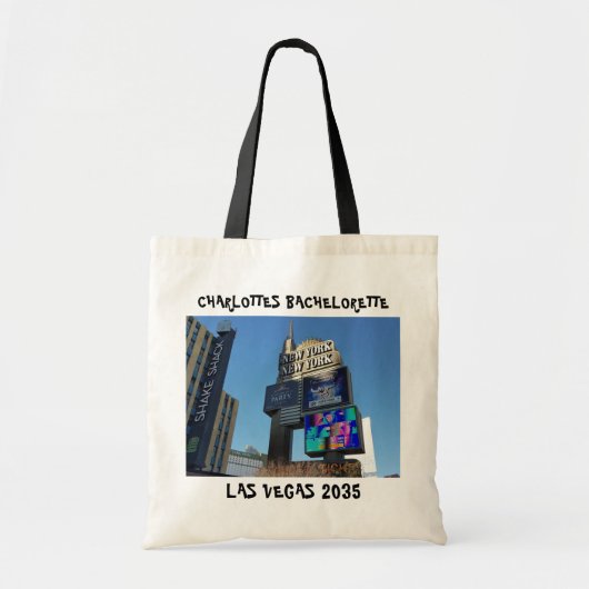Las Vegas Afscheidspartij Naam En Foto Tote Bag (Voorkant)