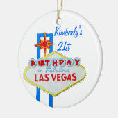 Las Vegas Age 21 Birthday Keramisch Ornament (Links)