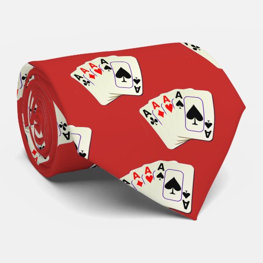 Las Vegas Alle Aces Med. Elke kleur afdrukken Stropdas (Opgerold)