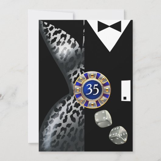 Las Vegas Art Deco Birthday Leopard cobalt Silver Kaart (Voorkant)