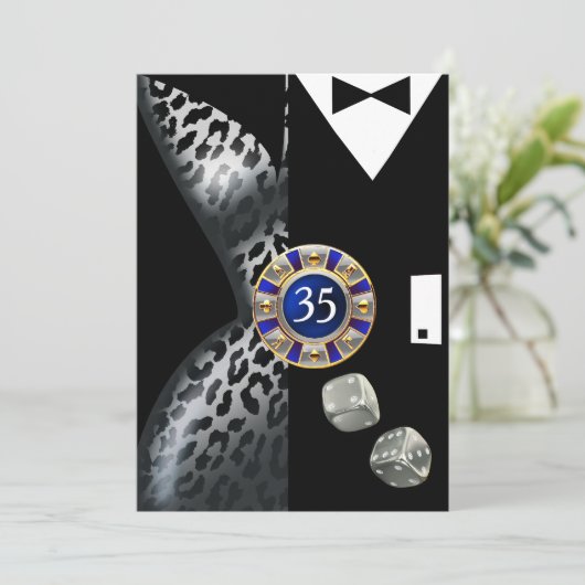 Las Vegas Art Deco Birthday Leopard cobalt Silver Kaart (Staand voorkant)