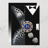 Las Vegas Art Deco Birthday Leopard cobalt Silver Kaart (Voorkant / Achterkant)