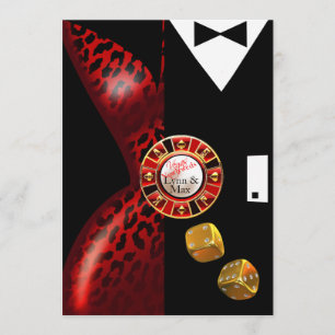 Las Vegas Art Deco Wedding Reception   rood zwart Kaart