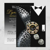 Las Vegas Art Deco Wedding Reception | zilver Kaart (Voorkant / Achterkant)