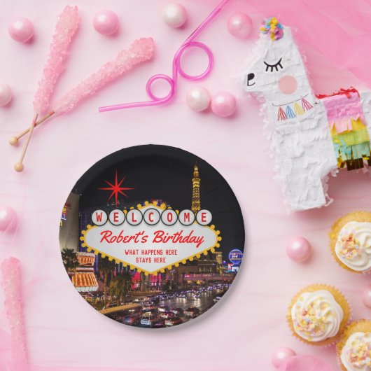 Las Vegas at Night Any Occasion Papieren Bordje (Feest)