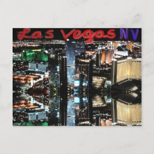 Las Vegas at Night Reflection Post Card Briefkaart