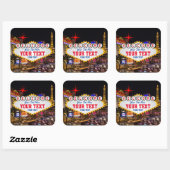 Las Vegas at Night Welkom Teken Jouw tekst Vierkante Sticker (Vel)