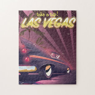 Las Vegas Auto vintage reisposter. Legpuzzel