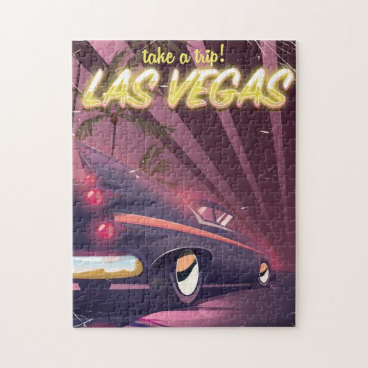 Las Vegas Auto vintage reisposter. Legpuzzel (Verticaal)