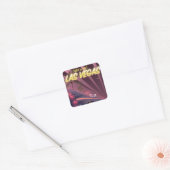 Las Vegas Auto vintage reisposter. Vierkante Sticker (Envelop)