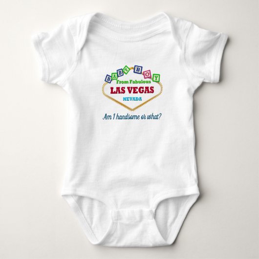 Las Vegas Baby Announcement Jersey Bodysuit (Voorkant)