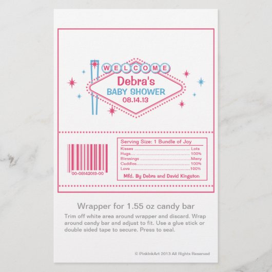 Las Vegas Baby shower Snoep Wrapper Flyer (Voorkant)