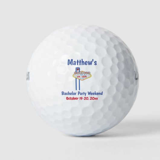 Las Vegas Bachelor Party Favor Weekend Golfballen (Voorkant)
