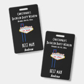 Las Vegas Bachelor Party Jongens Weekend Trip Badge (Voor- en achterkant)