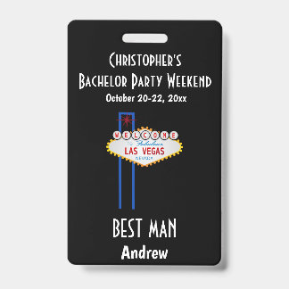 Las Vegas Bachelor Party Jongens Weekend Trip Badge