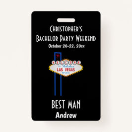 Las Vegas Bachelor Party Jongens Weekend Trip Badge