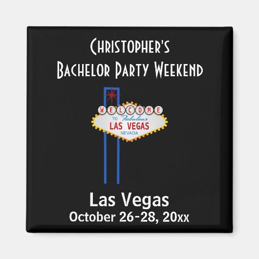 Las Vegas Bachelor Party Jongens Weekend Trip Magneet (Voorkant)