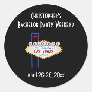 Las Vegas Bachelor Party Trip Bruiloft Ronde Sticker