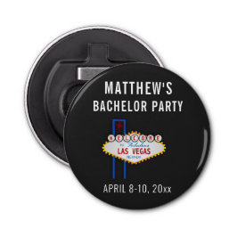 Las Vegas Bachelor Party Trip Favor Button Flesopener