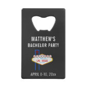 Las Vegas Bachelor Party Trip Favor Creditkaart Flessenopener (Achterkant)