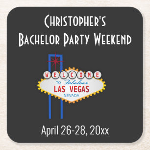 Las Vegas Bachelor Party Trip Favor Kartonnen Onderzetters