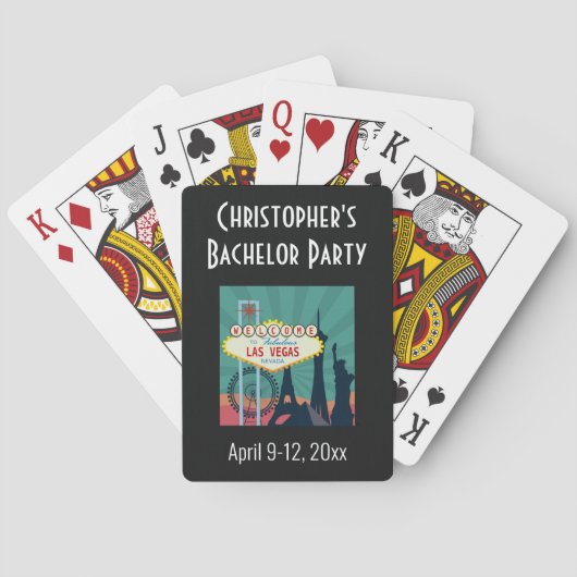 Las Vegas Bachelor Party Trip Favor Pokerkaarten (Achterkant)