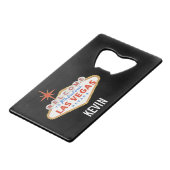 Las Vegas Bachelor Party Weekend Favor Creditkaart Flessenopener (Achterkant Gekanteld)