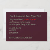 Las Vegas Bachelor / Uitnodiging voor elk feestje (Achterkant)