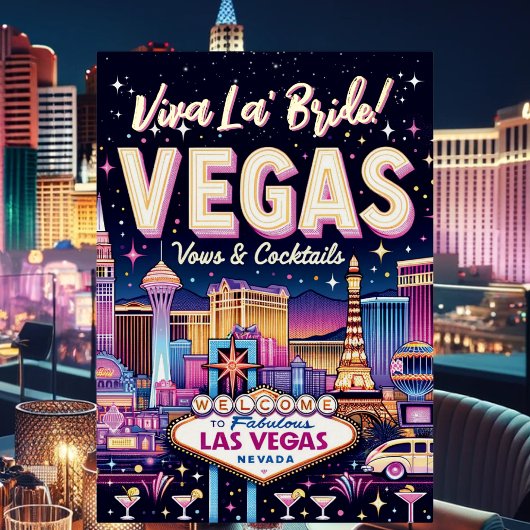 Las Vegas Bachelorette Bash Folie Uitnodiging