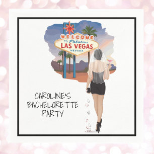 Las Vegas Bachelorette Black Hair Bride Servet