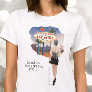 Las Vegas Bachelorette Black Hair Bride T-shirt