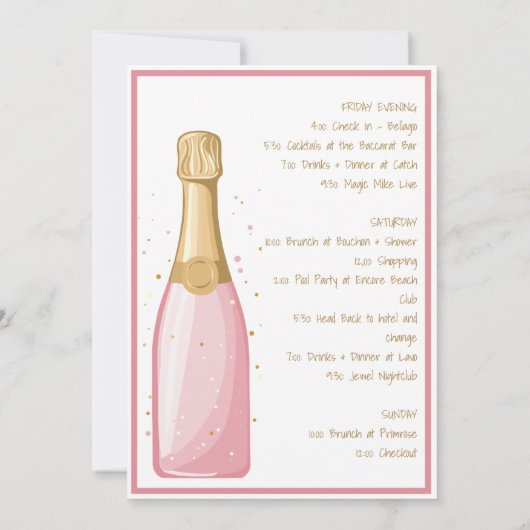 Las Vegas Bachelorette Bruin Haar Bruid Route Kaart (Achterkant)