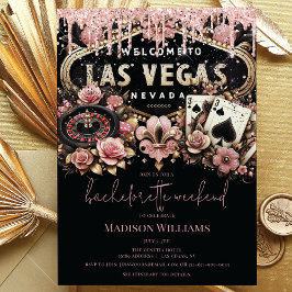 Las Vegas Bachelorette Luxe zwart roze goud Kaart