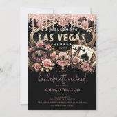 Las Vegas Bachelorette Luxe zwart roze goud Kaart (Voorkant)