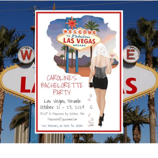 Las Vegas Bachelorette Party Blond Bride Kaart