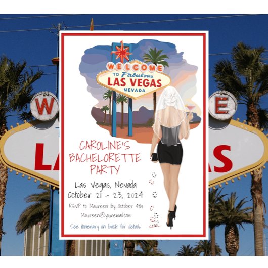 Las Vegas Bachelorette Party Blond Bride Route Kaart