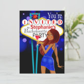 Las Vegas Bachelorette Party blue Kaart (Staand voorkant)