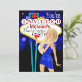 Las Vegas Bachelorette Party blue Kaart (Staand voorkant)