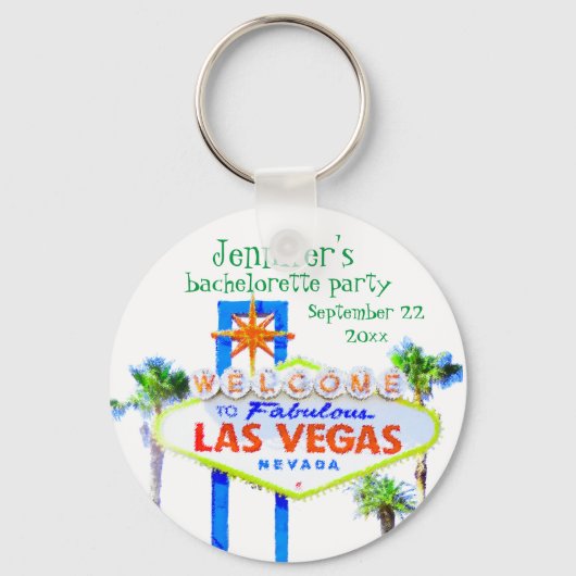 Las Vegas Bachelorette Party Favor Sleutelhanger (Voorkant)