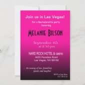 Las Vegas Bachelorette Party fuschia Kaart (Achterkant)