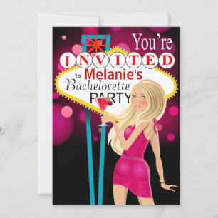 Las Vegas Bachelorette Party fuschia Kaart