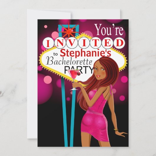 Las Vegas Bachelorette Party fuschia Kaart (Voorkant)