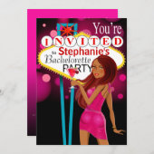 Las Vegas Bachelorette Party fuschia Kaart (Voorkant / Achterkant)