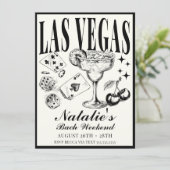 Las Vegas Bachelorette Party Gepersonaliseerd Rout Kaart (Staand voorkant)