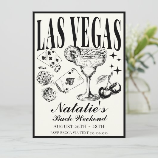 Las Vegas Bachelorette Party Gepersonaliseerd Rout Kaart (Staand voorkant)