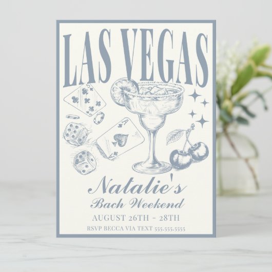 Las Vegas Bachelorette Party Gepersonaliseerd Rout Kaart (Staand voorkant)