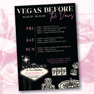 Las Vegas Bachelorette Party Gepersonaliseerd Rout Kaart